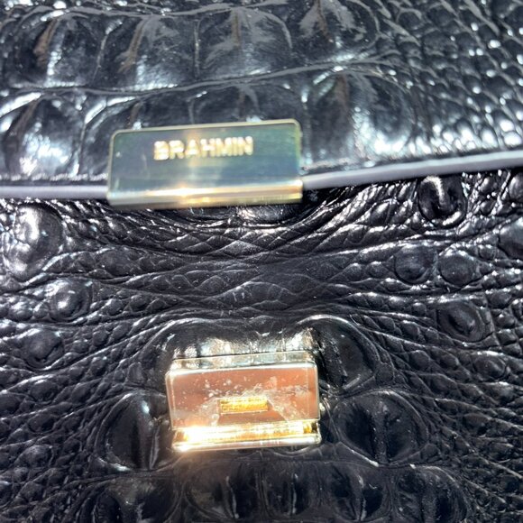 Brahmin Margo Crossbody – Black Alligator-Embossed Leather - Picture 4 of 14